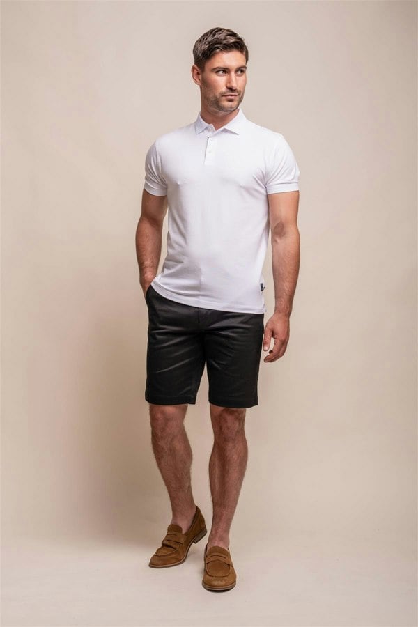 Dakota black chino shorts front