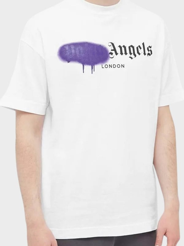 Palm Angels London Sprayed Logo T-shirt White - Mens