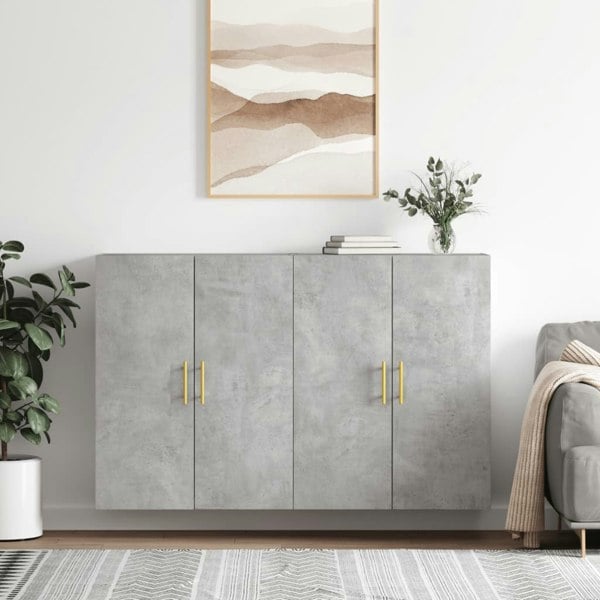 Berkfield Wall Mounted Cabinets 2 pcs Concrete Grey 69.5x34x90 cm