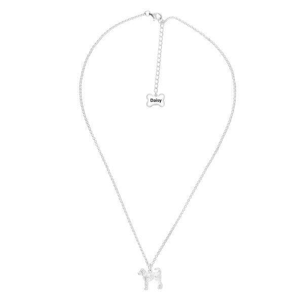 Labradoodle Silver Necklace - Personalised - MYLEE London