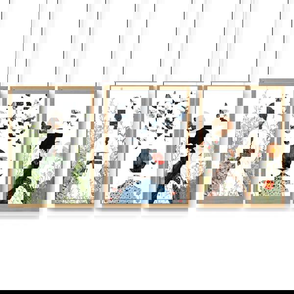 Canvas Pictures For Living Room | Set of 3 Boho Women Wall art Prints