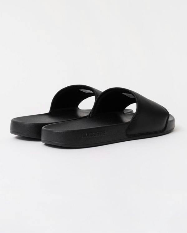 Lacoste Mens Serve Sliders - Black/White 312 - CHO - Designer Mens Sandals