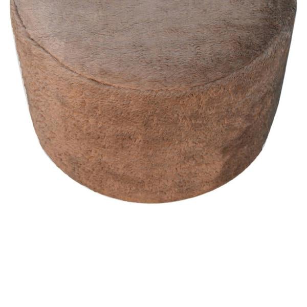 Artisan Furniture Mocha Faux Fur Round Footstool