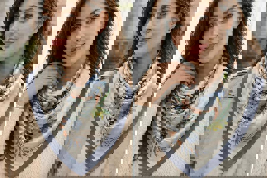 Anyyou Fashion Premium Satin Square Scarf – Elegant 201 Grey Beige Floral Silk-Feel Neckwrap for Women