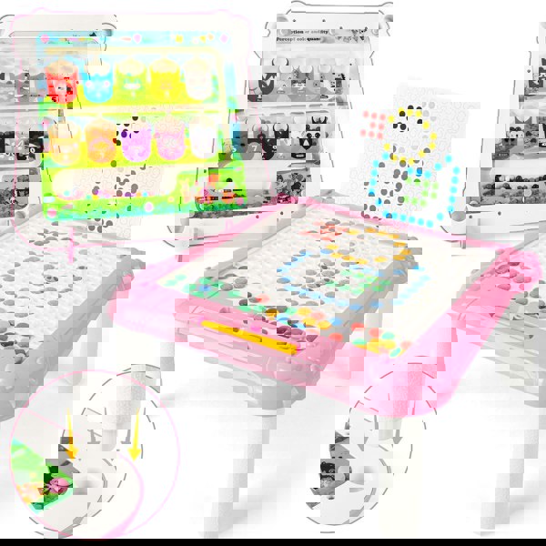 deAO Toys Drawing & Maze Board – Double-Sided Doodle Board with 1 Pen and Pattern Cards, Travel Montessori Toy for 3-Year-Old Toddlers