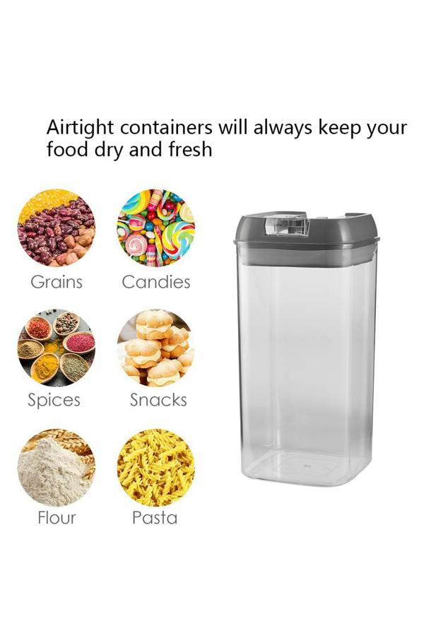 Living and Home 7Pcs Airtight Food Dry Grain Cereal  Storage Containers 6.9L with Clasp Lids （0.5*2+0.8*2+1.2*2+1.9L）