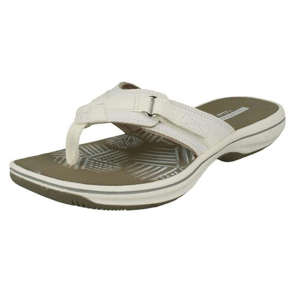 Clarks Ladies Clarks Toe Post Sandals Brinkley Sea
