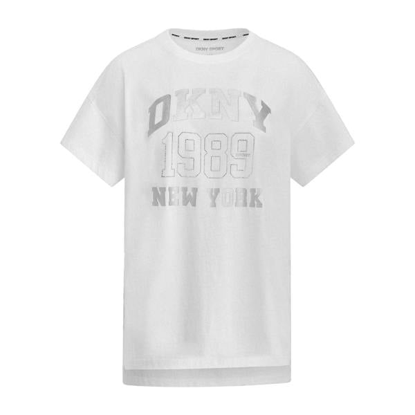 DKNY Womens/Ladies 1989 Shimmer Regular T-Shirt - White - 
