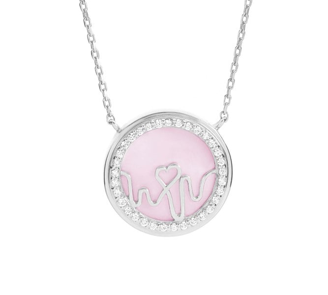 Loves Frequency™ Sterling Silver Heartbeat Locket With Multiple Gem-stones image 0