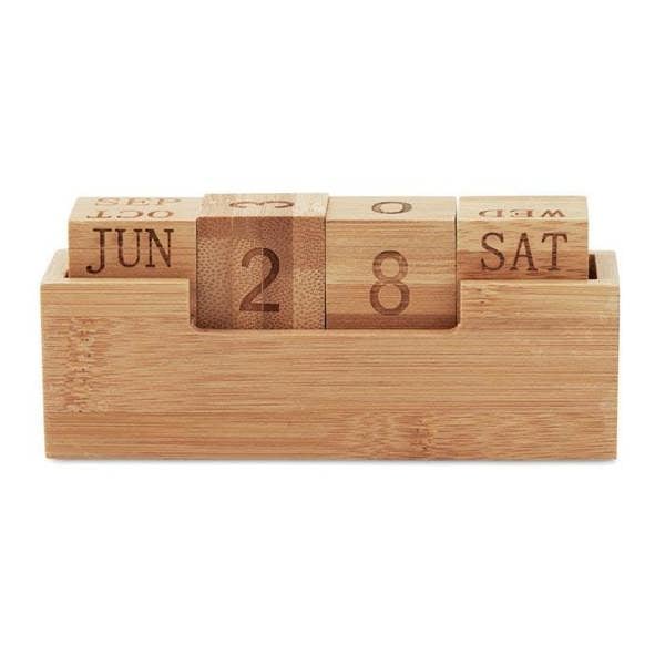 MidOcean Karenda Bamboo Desktop Calendar - Wood - 