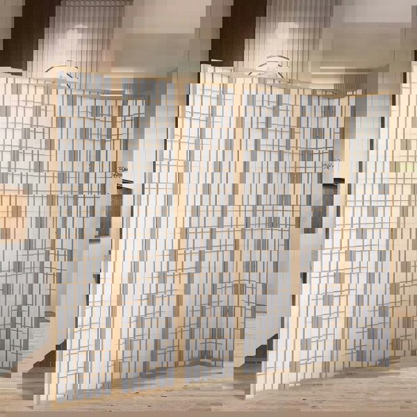 6-Panel Solid Wood Folding Room Divider Screen Natural Room Dividers Living and Home