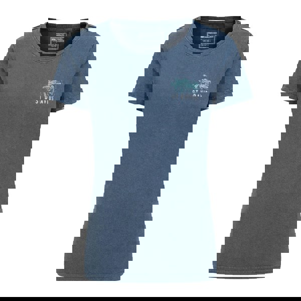 Mountain Warehouse Womens St Davids Printed Organic T-Shirt - Blue