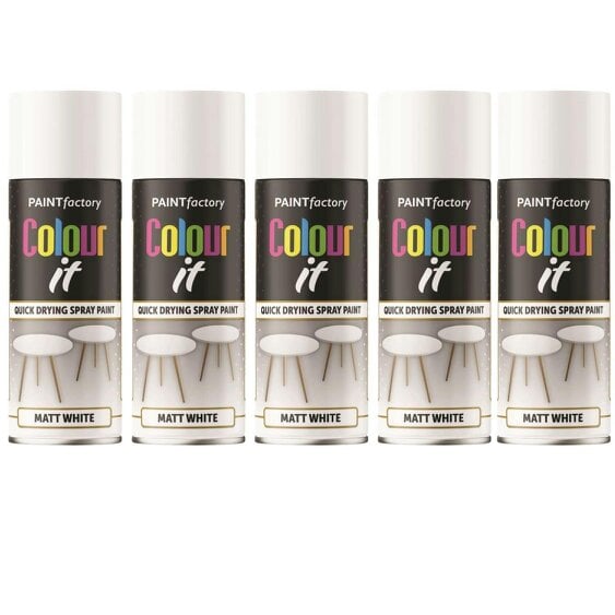Paint Factory 5X  White Matt Spray Paint 400ml