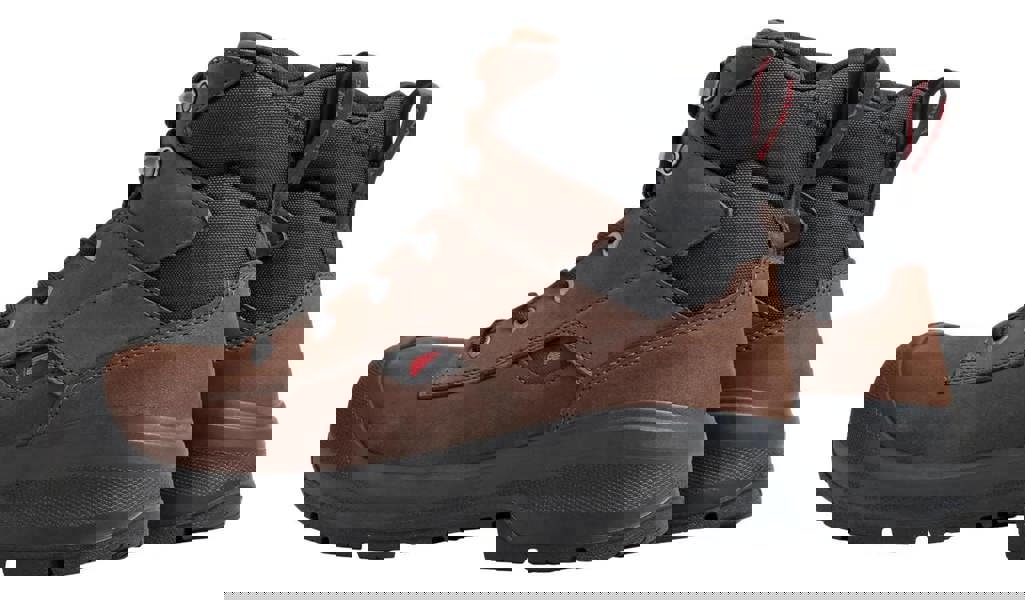 Red Wing Shoes Red Wing VersaPro 3028 Mens 6" Waterproof S7S Safety Ankle Boots, brown waterproof safety ankle boots with black and red accents and durable sole.