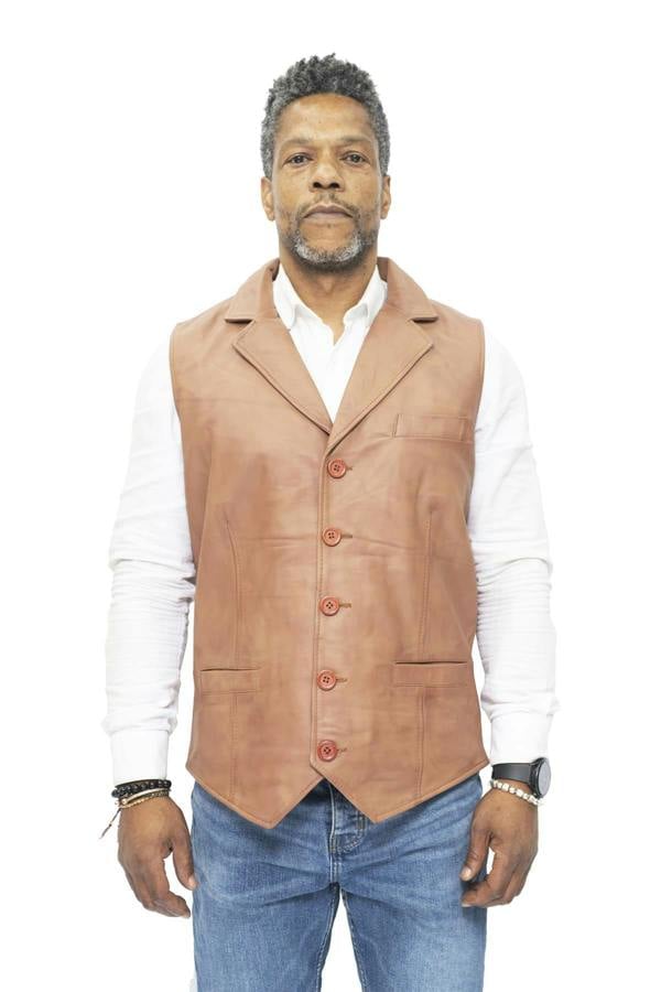 Infinity Leather Mens Smart Classic Leather Waistcoat-Bristol