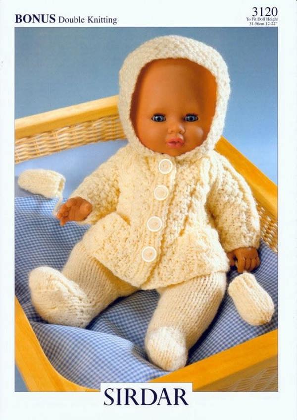 Hayfield Bonus DK Knitting Pattern 3120, Doll Clothes 12 - 22 Inches - Intermediate
