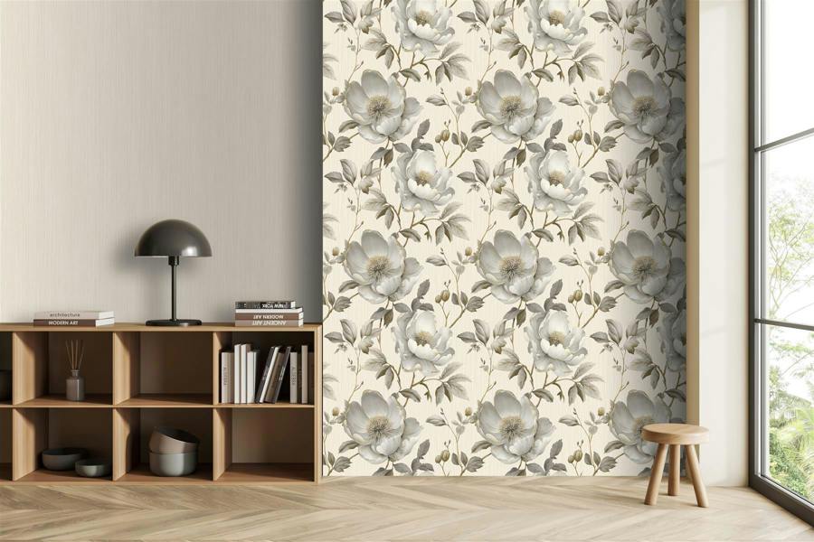Alethia Floral Cream Wallpaper image 3
