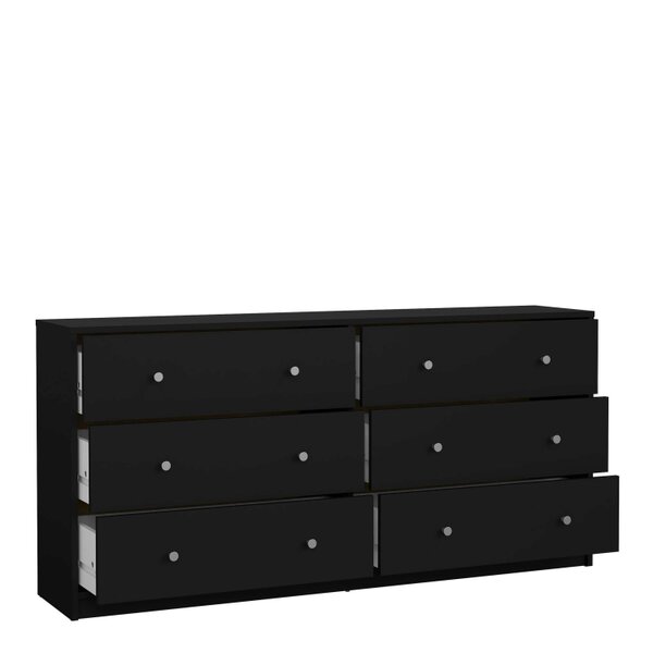 Wyld Haus Tainan Black Wide Chest 6 Drawers