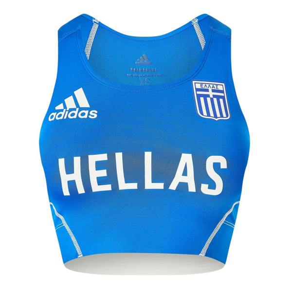 Adidas Womens/Ladies Adizero Greece Crop Top - Blue - 