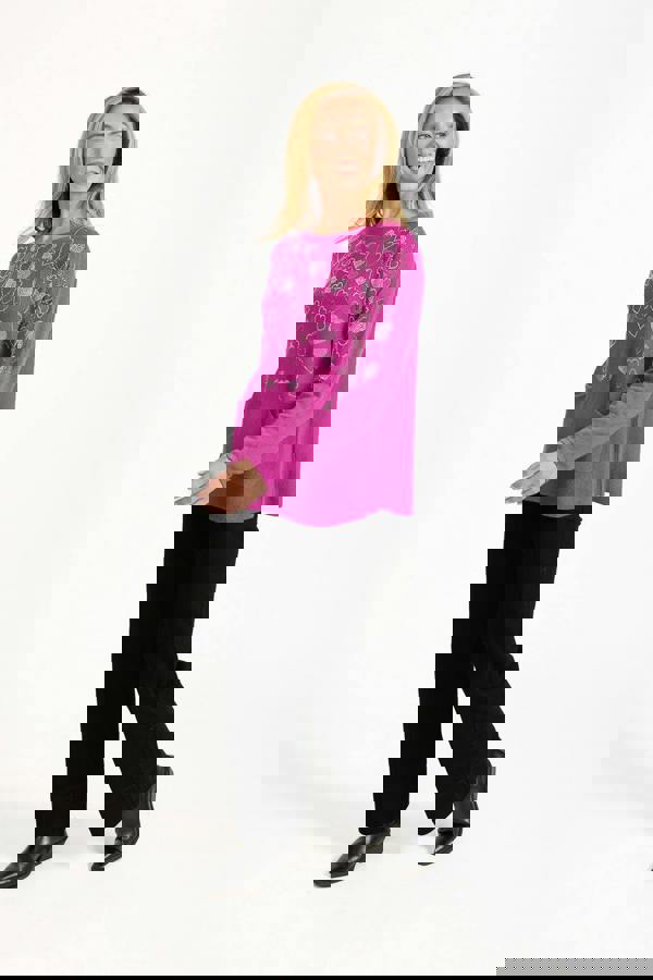 Heart Diamanté Embellished Batwing Pocket Jumper