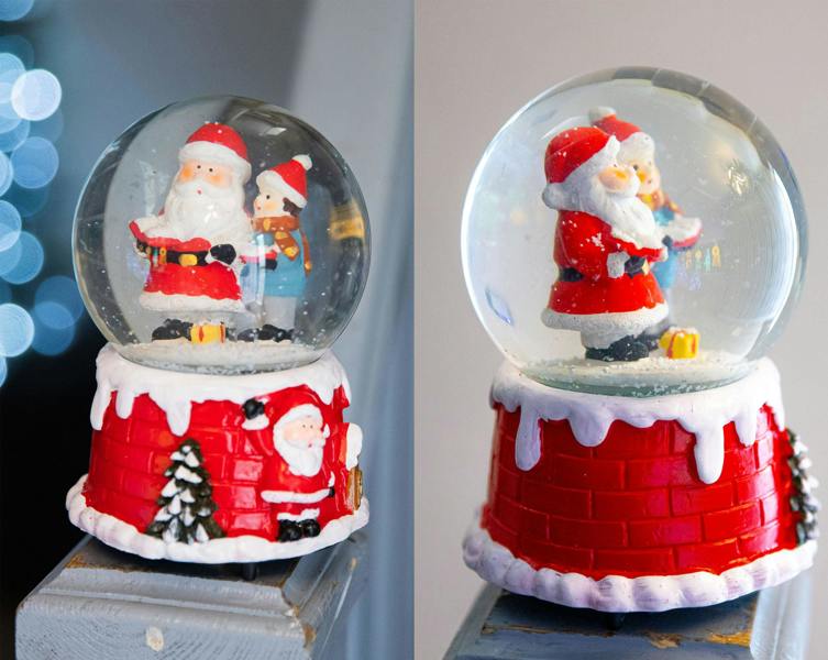 15cm Musical Christmas Snow Globe with Santa Scene and Resin Base image 9
