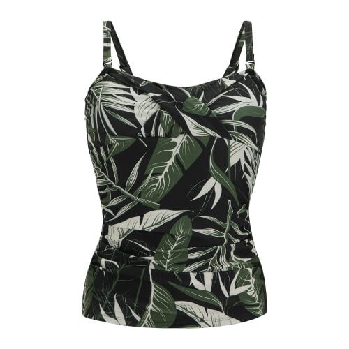 Regatta Womens/Ladies Aceana III Tropical Leaves Tankini Top - Green/White/Black
