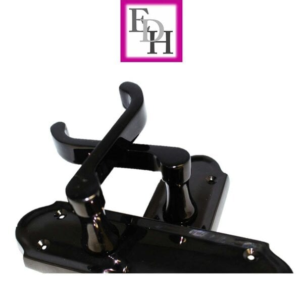 EDH Door Hardware Black Nickel Internal Door Handles Ashford Style Lever Latch – Epsom Pair Set