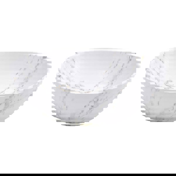 41.5cm W x 13.5cm D White Oval Marble Vessel Bathroom Sink Bathroom Sinks Living and Home
