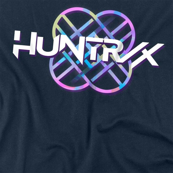 K-Pop Demon Hunters Unisex Adult Huntr/X Pastel Logo Long-Sleeved T-Shirt - Navy
