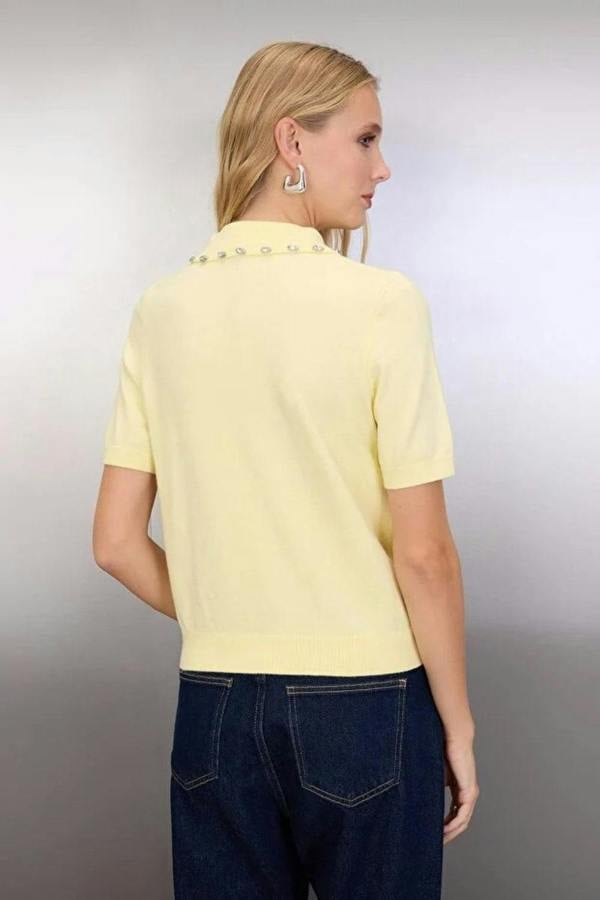 Hoxton Gal Polo Neck Premium Yarn Knit Lightweight Blouse