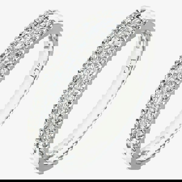 T. H. Baker 18ct White Gold 0.58ct Baguette & Brilliant Cut Diamond Half Eternity Ring PR09208 18KW