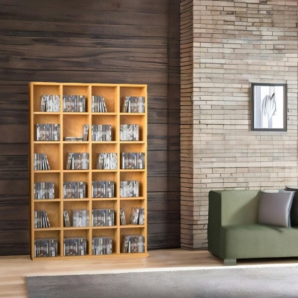 Rafaelo Mobilia 6 Tier Beech Wood Bookcase With 24 Compartments