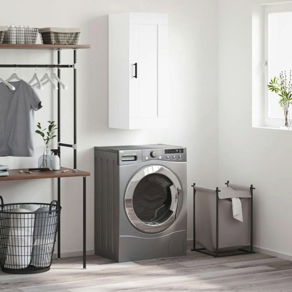 Berkfield Wall Mounted Cabinet White 34.5x34x90 cm Engineered Wood
