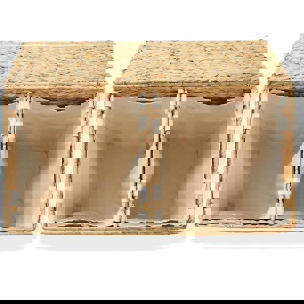 Gr8 Home X Large Water Hyacinth Double Laundry Hamper Bin Clothes Washing Basket With Lid