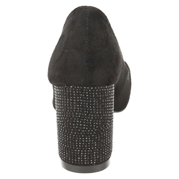Spot On Ladies Spot On Diamante Heel And Toe Cap Court Shoes  F90138