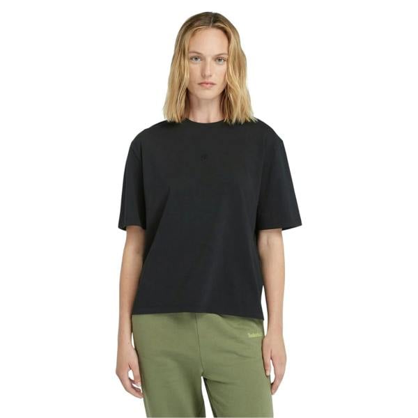 Timberland Womens/Ladies Crew Neck Relaxed Fit Crop T-Shirt - Black - 