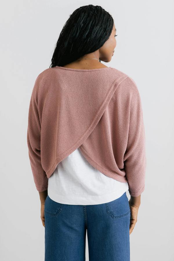 Lily & Me Penny Batwing Crossover Jumper Soft Pink