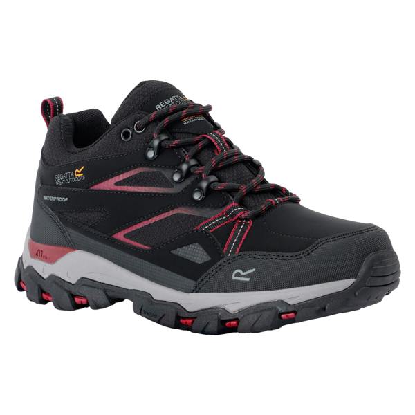 Regatta Womens/Ladies Holcombe III Low Walking Shoes - Black/Beaujolais - 