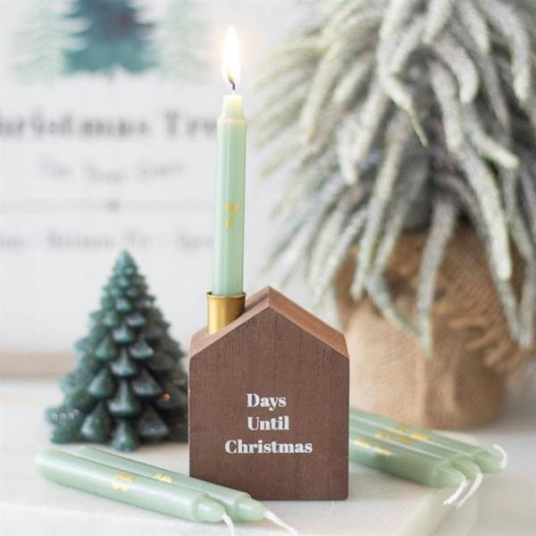 Garden Greatness Set Of 24 Mini Advent Candles With Holder