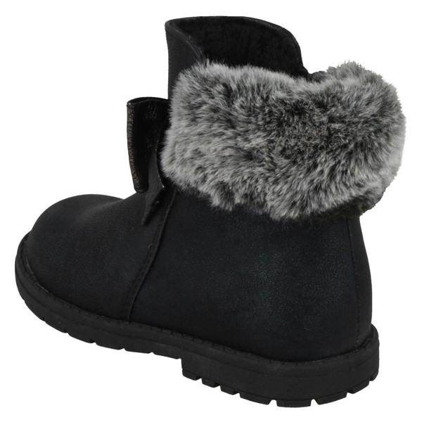 Spot On Girls Spot On Fur Collar Ankle Boots H4183