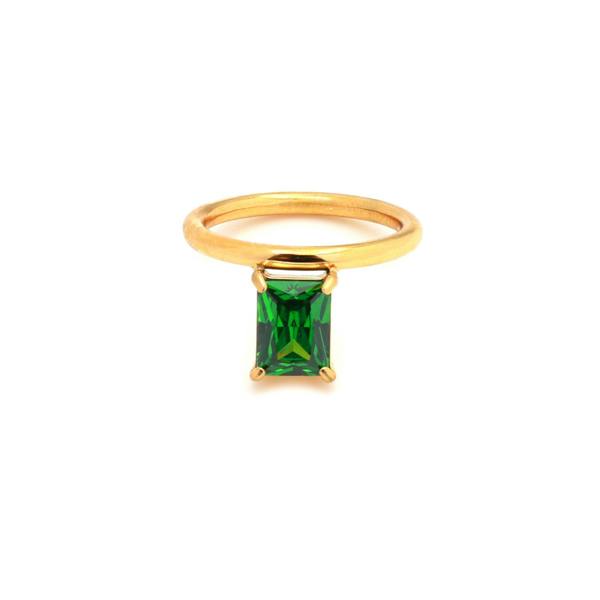 Say It With Emerald Stone Ring - Yellow Gold