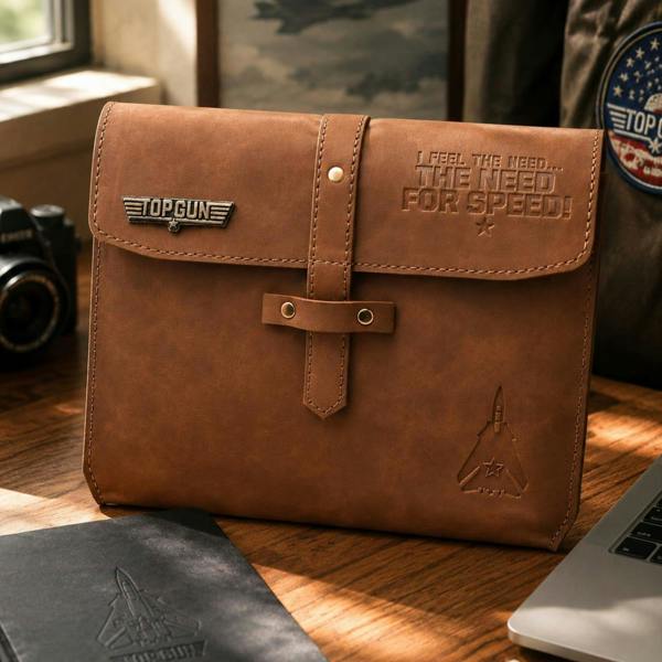Widdop & Co Top Gun PU Leather Utility Bag Tan