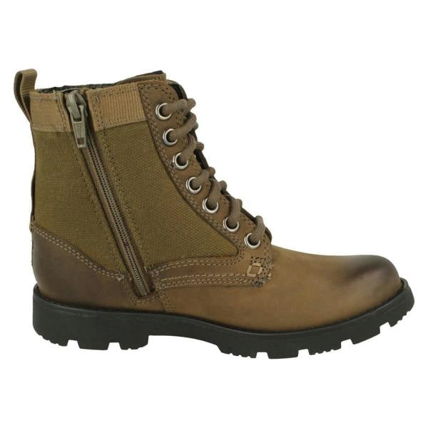 Clarks Boys Clarks Lace Up Combat Style Boots Heath Chard K