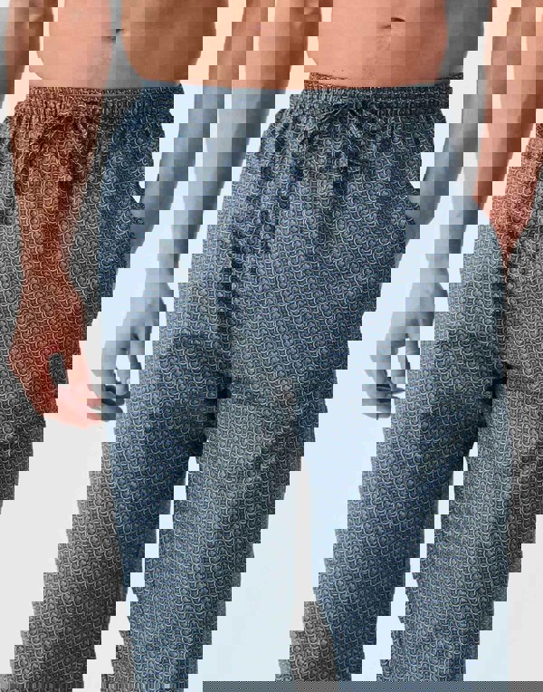 British Boxers Men's Crisp Cotton Pyjama Trousers – Geometric Moorland