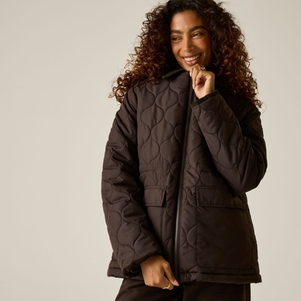 Regatta Womens Amira Quilted Padded Jacket - Dark Chocolate