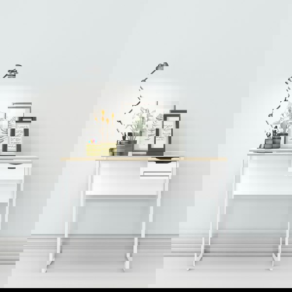 Furniture To Go Function Plus Desk 1 Drawer in White with Oak Trim