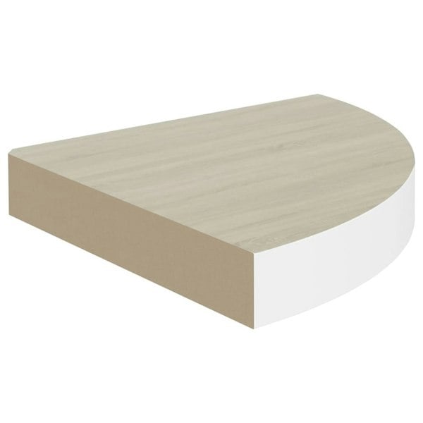 Berkfield Wall Corner Shelves 4 pcs Oak and White 35x35x3.8 cm MDF