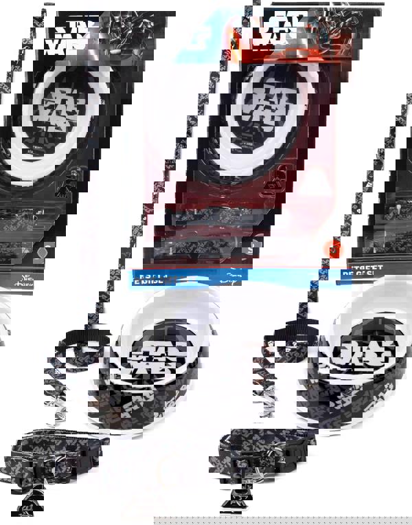 Star Wars Unisex Black Logo All Over Print Bowl , Collar , Charm and Lead Gift Set