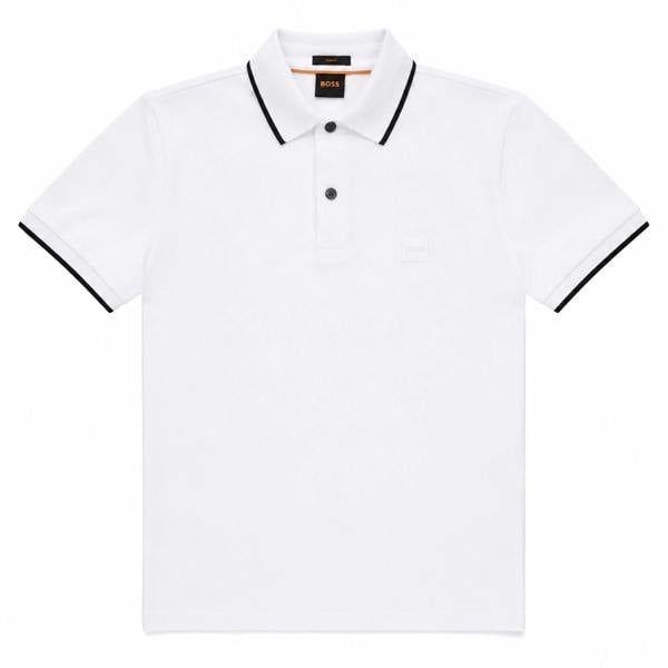 BOSS Slim Fit Passertip Polo Shirt White