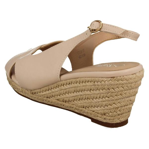 Savannah Ladies Savannah Mid Wedge Heel Espadrille Wide Fitting Sandals F2313